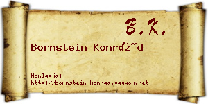 Bornstein Konrád névjegykártya